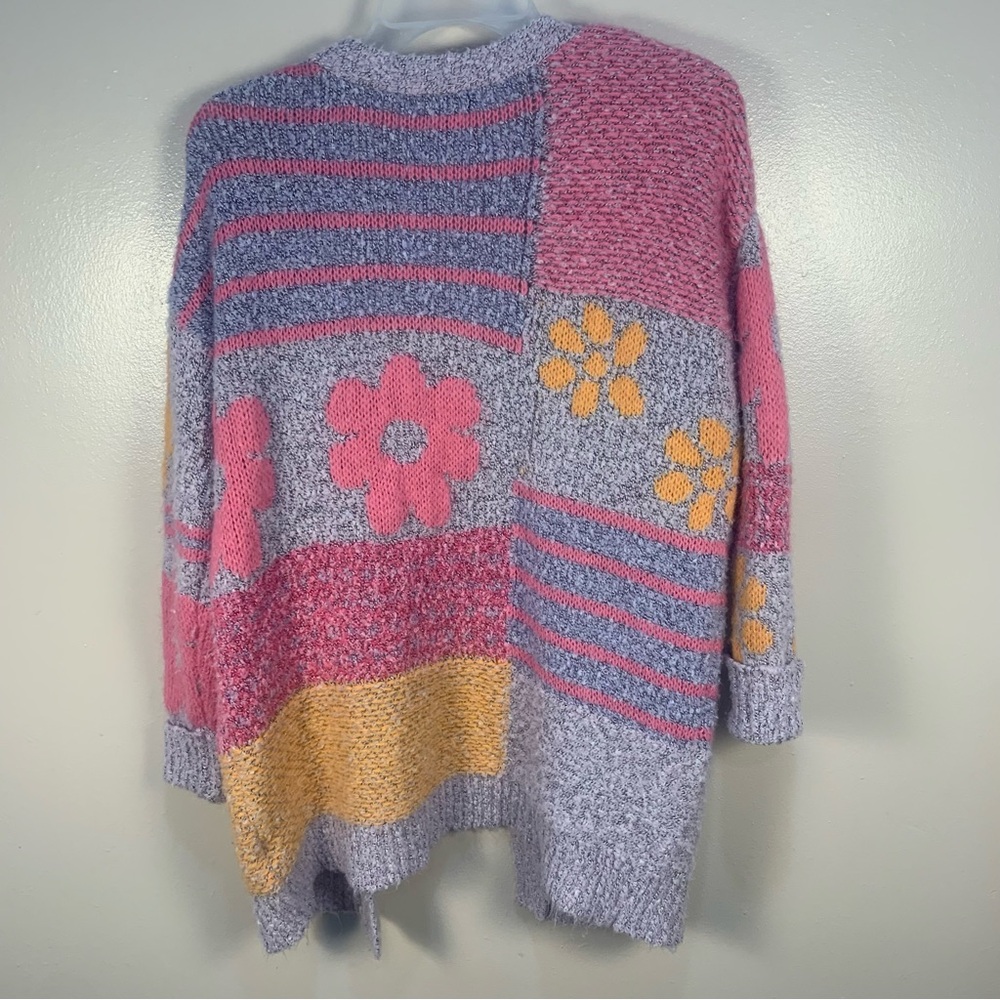 Sincerely Jules Textured Patchwork Cozy Oversized Floral Cardigan - Picture 6 of 11